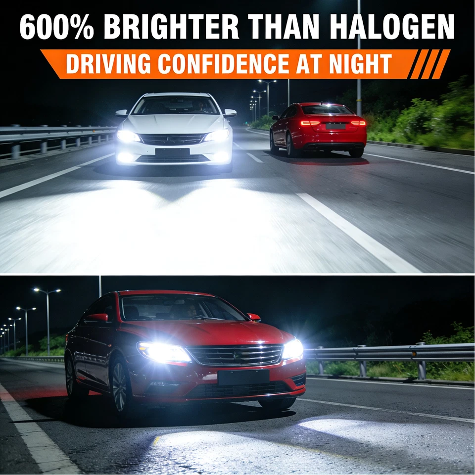 For Honda Accord 2006-2012 Sedan 2/4-Door LED Headlight 6x Bulbs Hi/Lo Beam 100W - Image 3 of 4