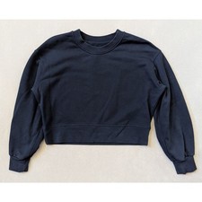 lululemon Perfectly Oversized Crop Crew French Terry Sweatshirt Navy