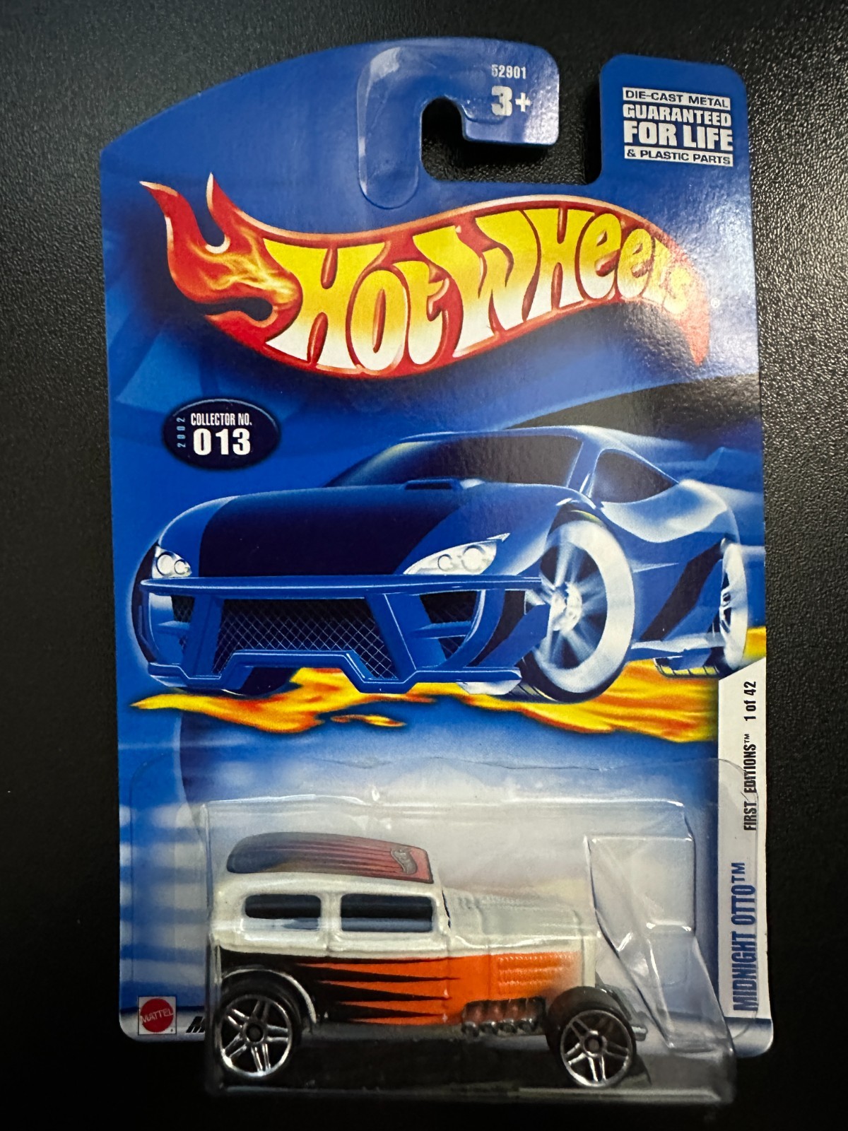 Hot Wheels #013 | Midnight Otto (Pearl White + PR5) | 2002 First Editions