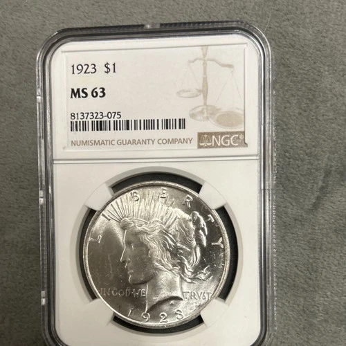 1923 Peace Dollar $1 NGC MS 63 Silver Coin Philadelphia Mint