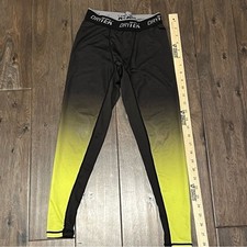 Tek Gear Compression Kids Size 8 Black Neon Yellow EUC Ombre Tights
