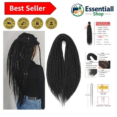 Natural Black 24 Inch Double Ended Dreadlocks - Soft and Lightweight Extensions