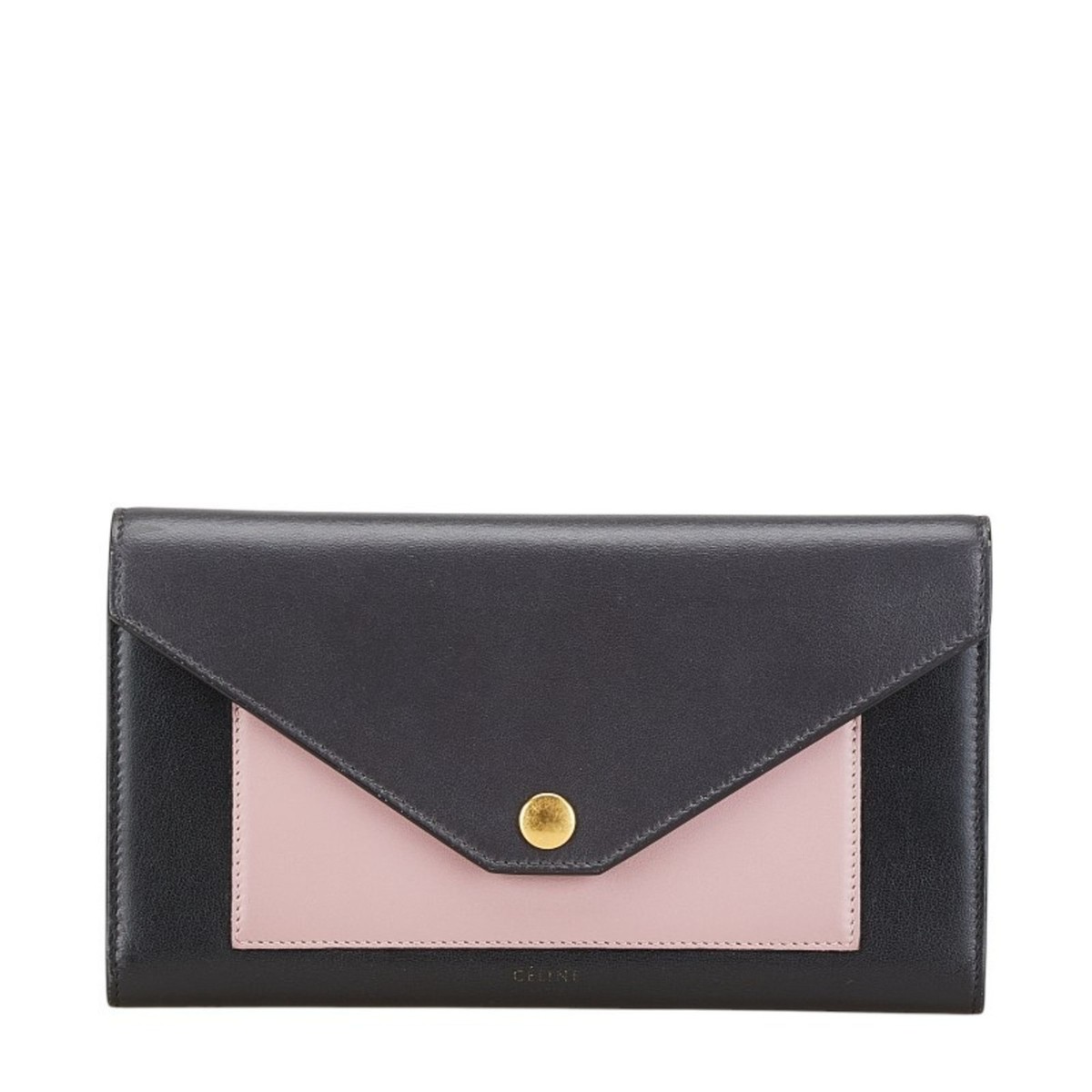 CELINE パラード CELINE Tri-folded Multi-function Long Wallet Black Pink