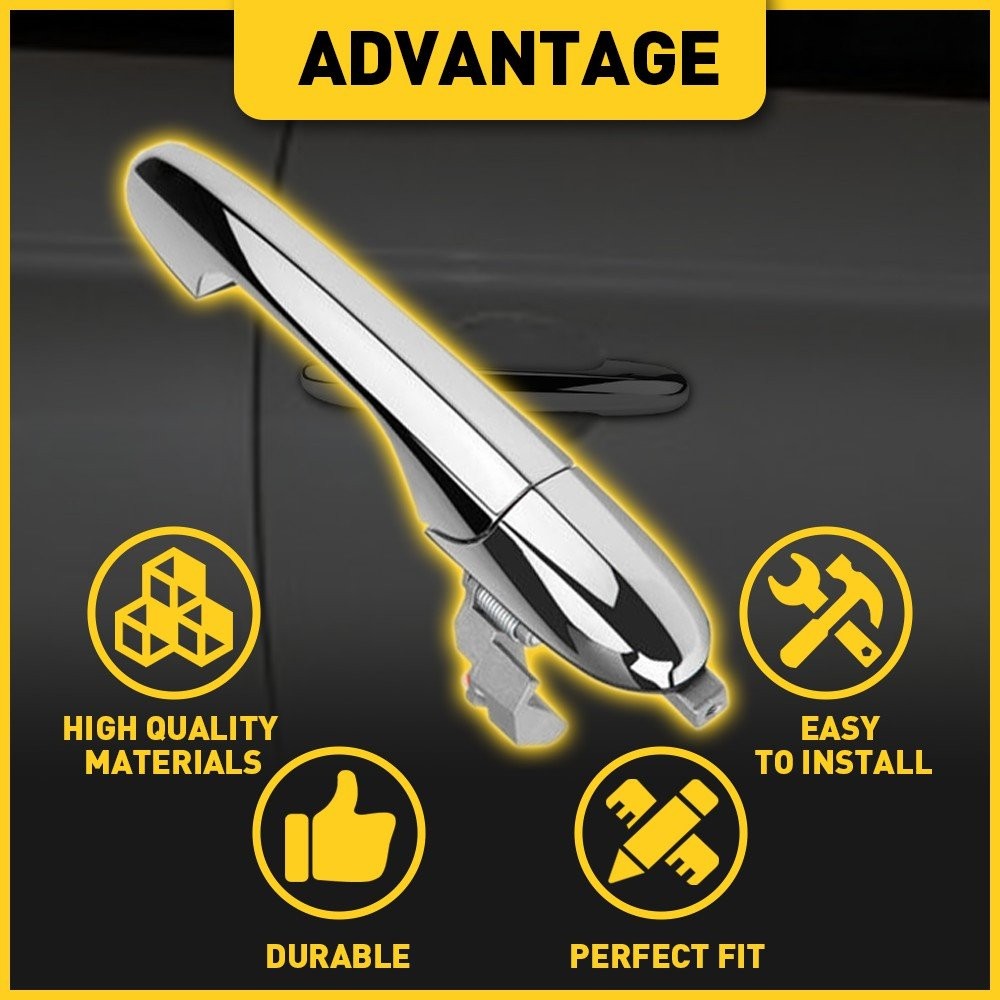 Front Exterior Chrome Outside Door for 500 Handle Fiat RH Passenger Side thumbnail 8