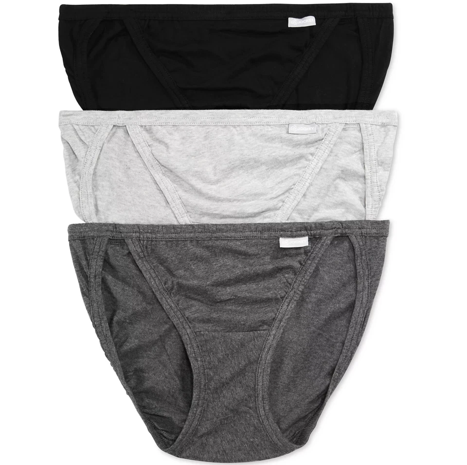 Paquete de 3 bikinis de cuerda para mujer Jockey (grises) 100 % algodón ropa interior cómoda Foto 2 de 4