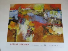 Art print poster Lithograph Arthur Bernard abstract Artist Landscape colorful 