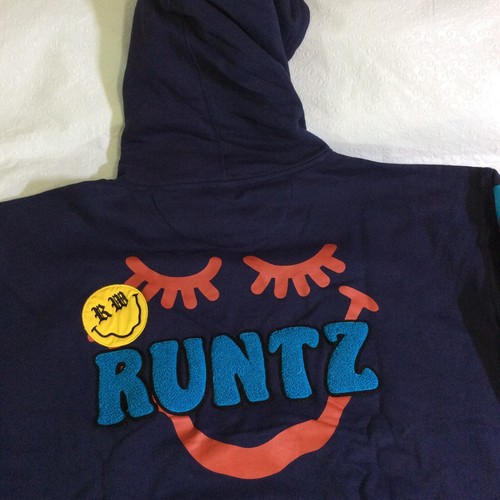 Runtz Worldwide Sweater Mens 2XL Blue Hoodie Pullover Casual Sweatshirt Pocket - Picture 9 of 14