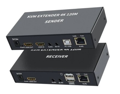 4K 120M HDMI KVM Extender over Cat5e/6 Ethernet Cable IR for USB keyboard mouse