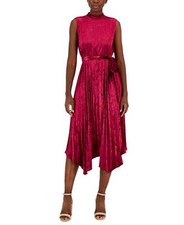 tahari Asl Womens Velvet Pleated Midi Dress 2AM193-T2 2