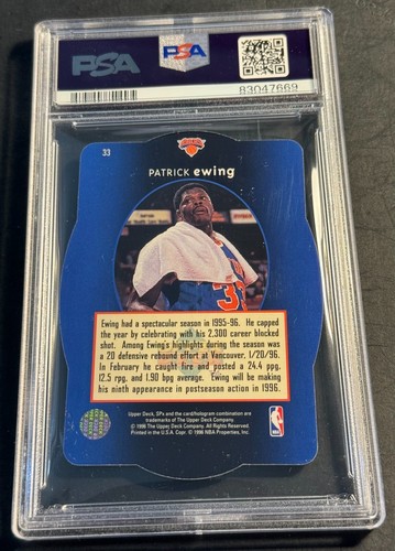 1996 PATRICK EWING SPx DIE CUT HOLOGRAM #33 PSA 9 POP 3 - Picture 2 of 2