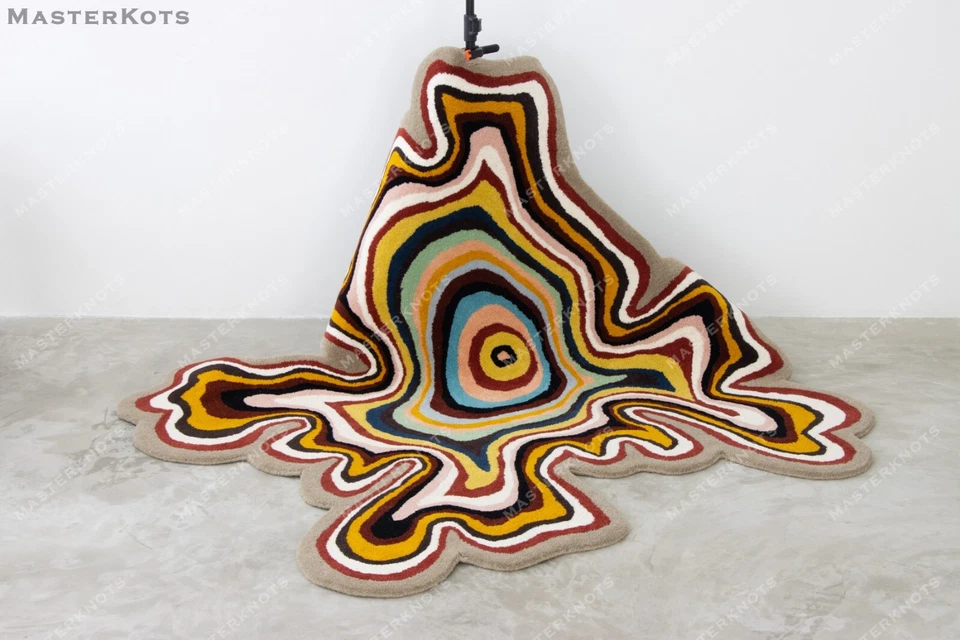 Paints Melt Multicolored Hand Tufted 100% Wool Soft Area Rug Carpet - Image 2 of 4