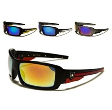 KHAN Sunglasses Sport Mirror Baseball Cycling Golf Wrap Plastic Frames For Men.