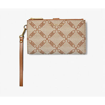 Michael Kors Jet Set Double Zip Wristlet Natural/Luggage One Size