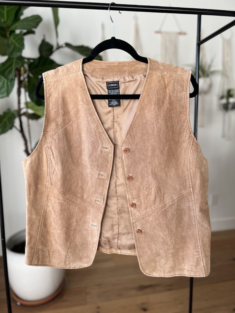 Vintage Outbrook Leather Vest Ladies Size XL 16/18 100