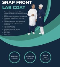 Fashion Seal Healthcare Snap Front Lab Coat White Size Large Case Of 30