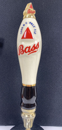 BASS & CO. Mango de grifo de barra de cerveza de barril de porcelana cerámica de 9,5" PALE ALE