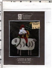 "Santa & Ewe" ©2014 Blackberry Primitives Wool Appliqué Pattern  10" x 12"
