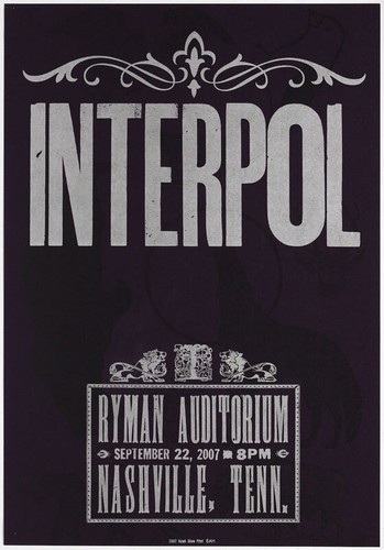 Hatch Show Print Interpol 2007 Ryman Auditorium Nashville Letterpress Poster - 第 1/1 張圖片