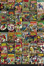 Marvel Comics - Poster / Print (36 Image Classic Comic Covers Collage)