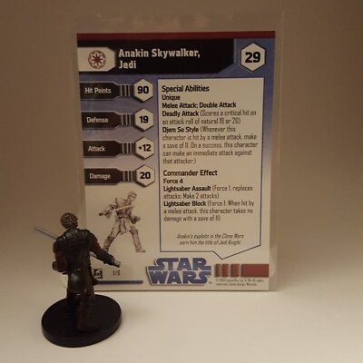 Anakin Skywalker Jedi 1/6 AoT SWM Star Wars Miniatures WotC RPG