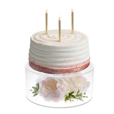 Clear Acrylic Cake Stand 8 x 8 x 3.5" Round Display w/ Lid Decorating