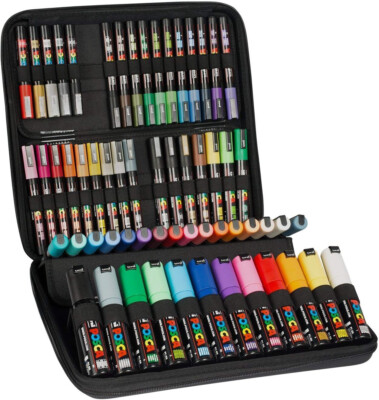 Faber-Castell uni-ball - POSCA Marker Koffer Set mit 60 Acrylstifte Nr. 60 001