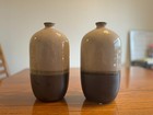 2 Elegant/Urban 10" Dual-Tone Ceramic Vase - Sandy Texture Look with Brown Base