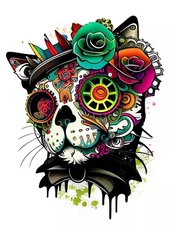 Steampunk Cat Sticker Decal