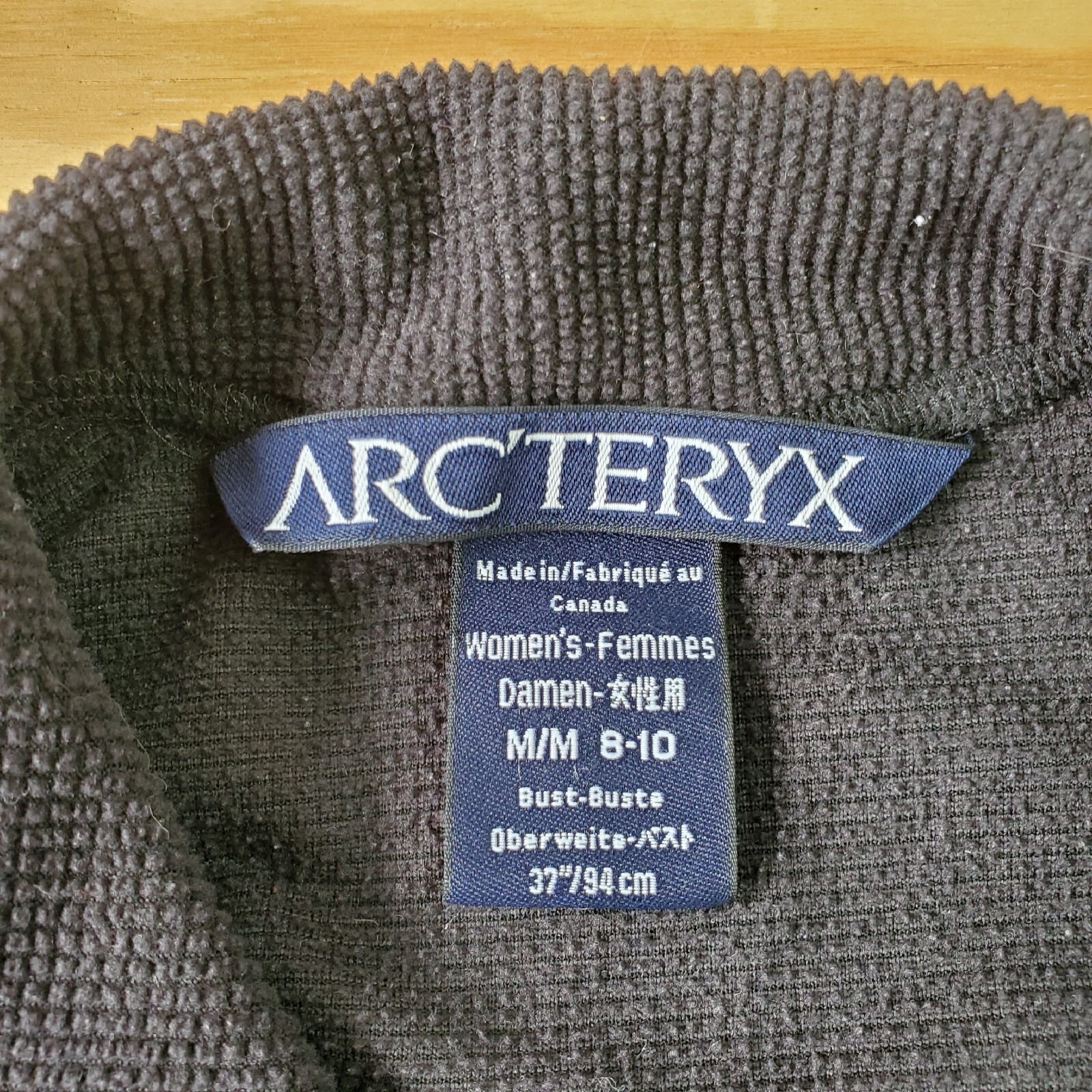 ARC'TERYX Arc Teryx Donna Nero Medium 1 2 Cerniera Termica Leggera Polartec J