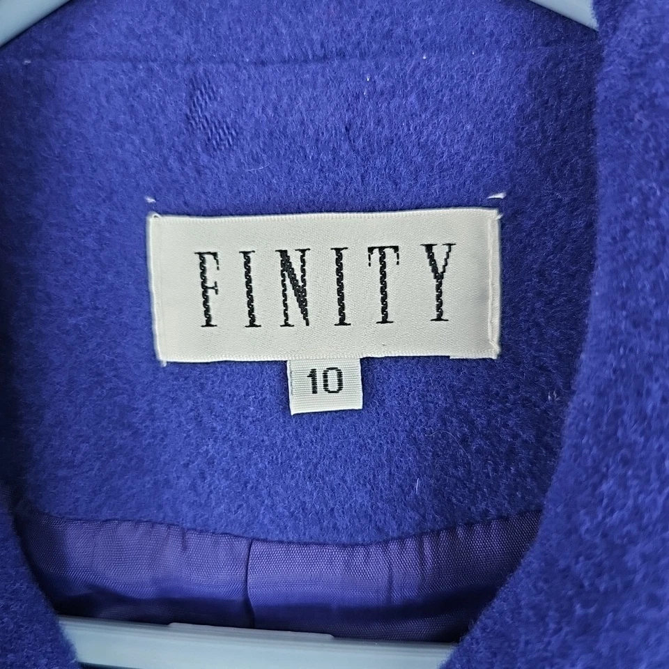 Jaqueta Finity Vintage Feminina Tamanho 10 Azul Lã Cashmere Mescla Anos 90 Business - Imagem 2 de 4