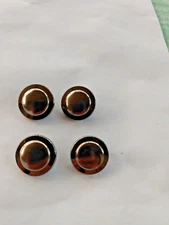 VINTAGE GLASS 3/4 INCH  ROUND SILVER MATTE & SHINY FINISH SHANK BUTTONS