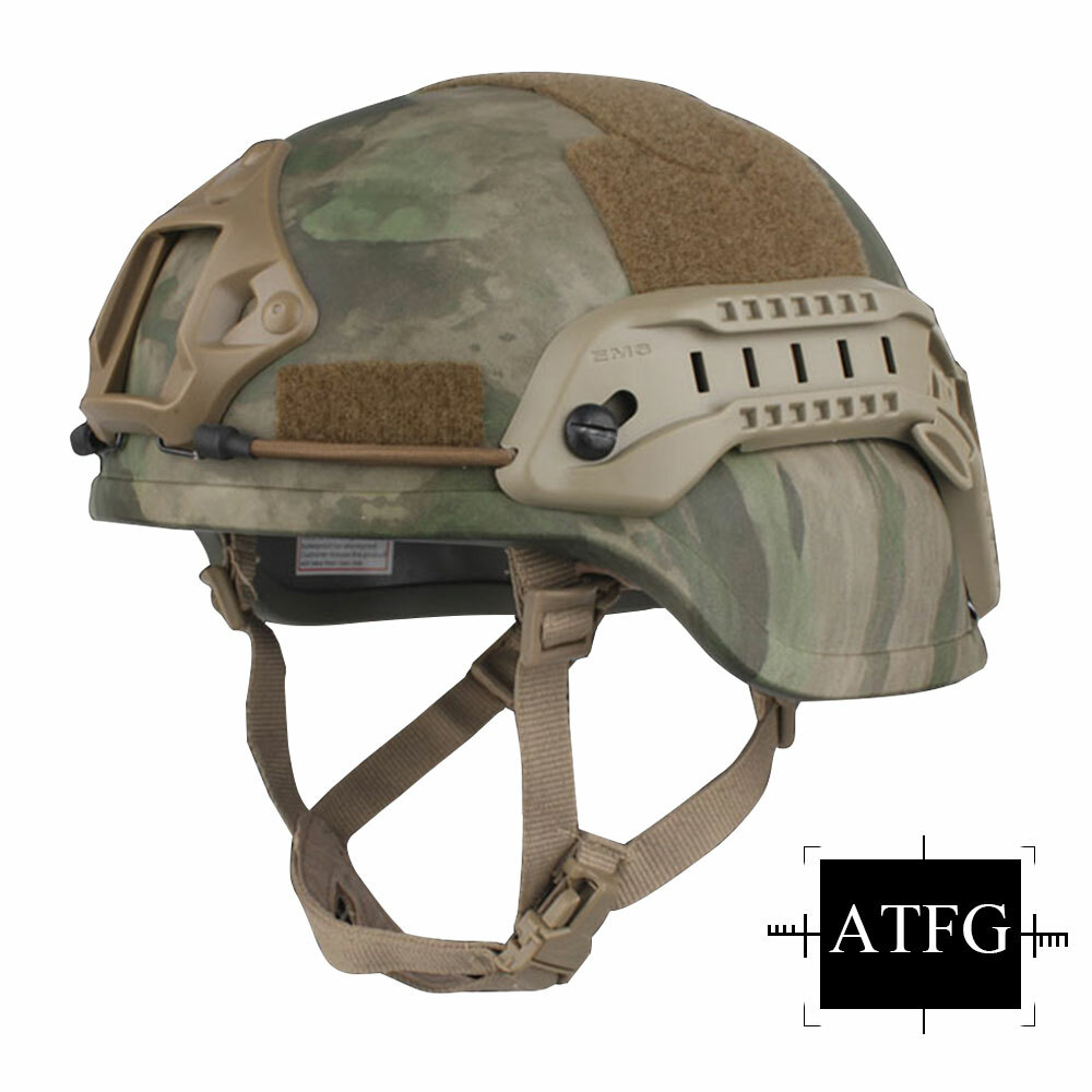 Casque Tactique Emerson ACH MICH 2000 Avec Rabats D'oreille Et Rail NVG - Neuf, Taille Unique