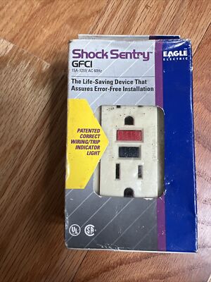 GFCI OUTLET RECPTABLE BY EAGLE ELECTRIC 15A-125V GFCI RECEPTACLE BOX OF 1