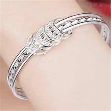 925 Sterling Silver Bracelet three-coil Style Women's Jewelry Gift