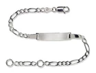 STERLING SILVER CHILDS ID BRACELET FREE ENGRAVING FIGARO IDENTITY CHAIN GIFT BOX