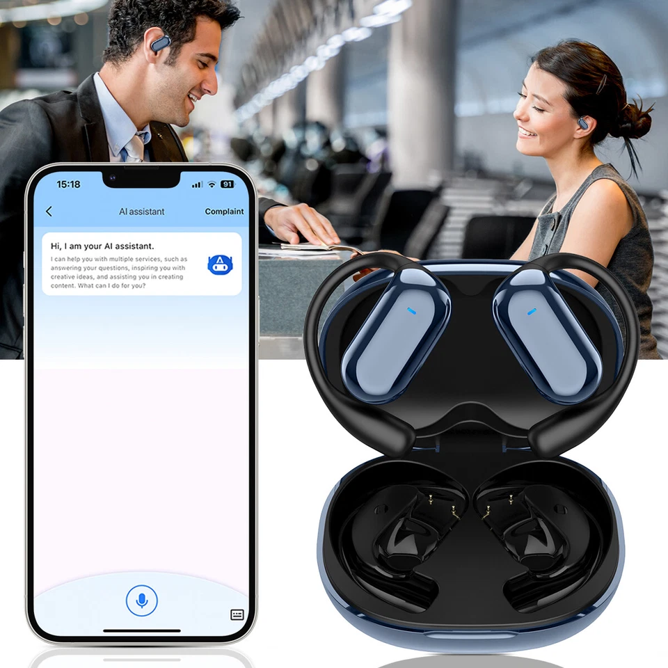 Wireless Earbuds Translator Bluetooth Open Earphones 144+ Languages Touchscreen - Image 4 of 4