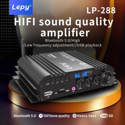 USB Bluetooth Amplifier LED Powerful Hifi Stereo Amplifier, 2.1 Channels LP-288