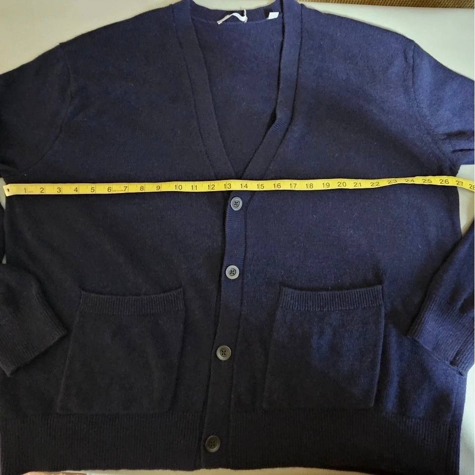 Cárdigan Vince azul marino lana mezcla cachemir suéter XL para hombre Foto 3 de 4