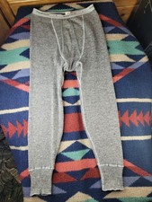 Vtg Stanfield's Wool Blend Long Johns Bottoms Mens Large Heather Gray 30x27