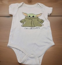 Starwars Baby Yoda One Piece 18 Month Romper Jumpsuit Bodysuit "I'm All Ears"