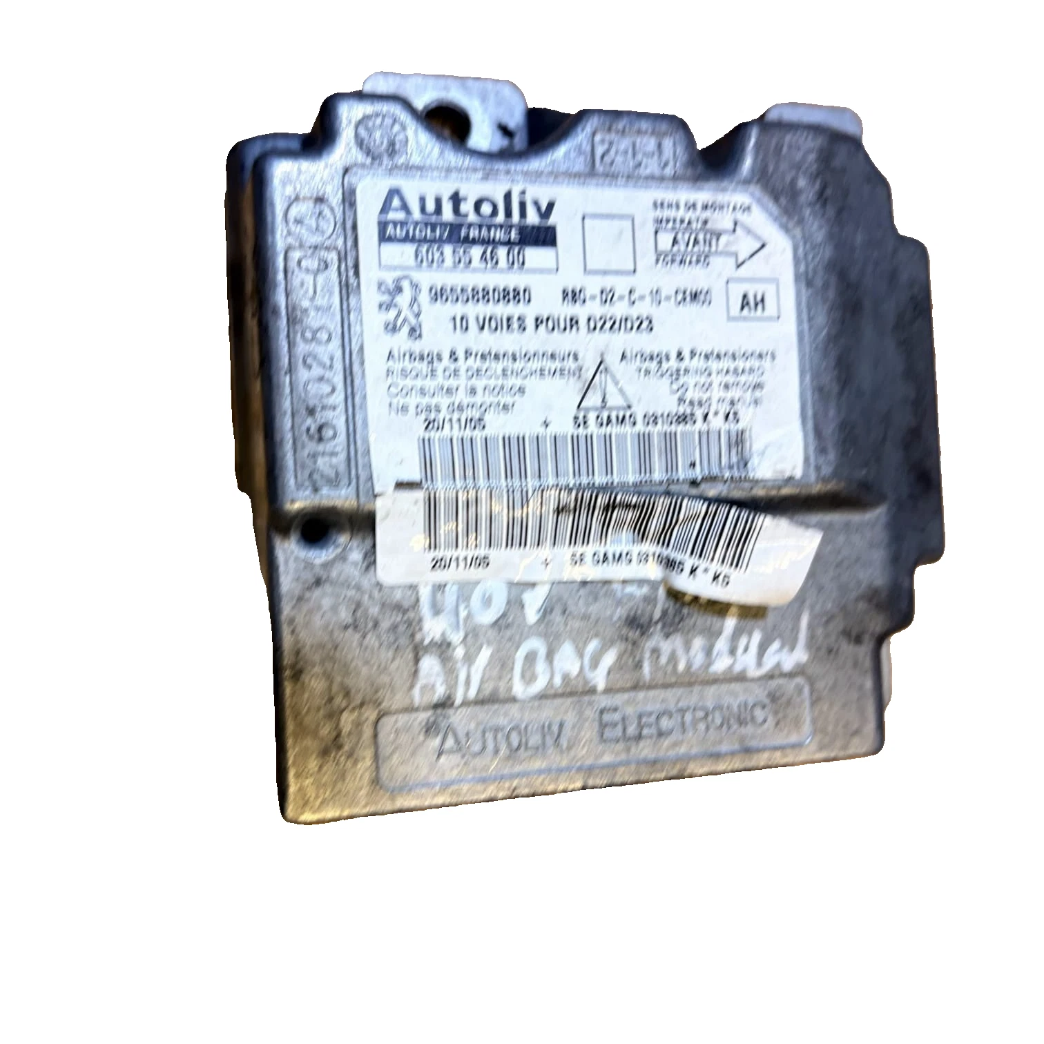 Actual Peugeot 407 Autoliv SRS airbag ECU module 9655880880