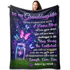 Granddaughter Gifts from Grandma,Granddaughter 60"x50" Purple granddaughter