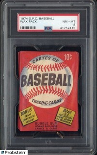 1974 O PEE CHEE OPC Baseball Unopened Wax Pack PSA 8 NM MT