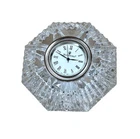 Waterford Diamond Shaped Lismore Crystal Desk Clock, Vintage Paperweight -EX++