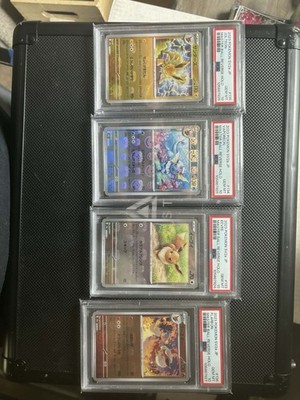 PSA 10 Eevee Vaporeon Jolteon Flareon Master Ball Holo SEQ SET Pokemon C G2U