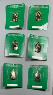 Korean War US Army Sergeant First Class Collar Insignia 3 Pair