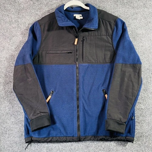 Carbon 2 Cobalt Denali Fleece Jacket Men's Large Blue Colorblock Zip Pockets - product listing photo