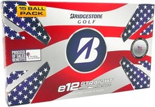 Bridgestone e12 Straight Golf Balls 15pk, White/Patriot Limited 2025 NEW