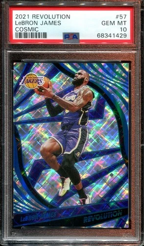 2021-22 Revolution Cosmic #57 LeBron James card /99 PSA 10