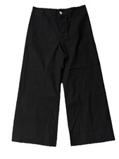Maeve by Anthropologie The Colette Cropped Wide Leg Pants Size 32 Black